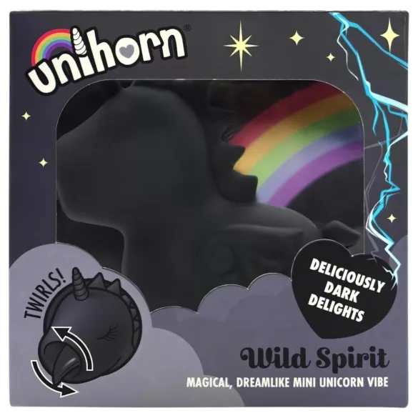 Unihorn Wild Spirit - δονητής κλειτορίδας επαναφορτιζόμενος μονόκερος - μαύρο