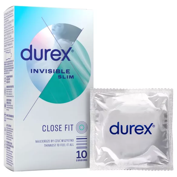 Durex - προφυλακτικά ultra λεπτά Invisible Slim - 10 τεμάχια