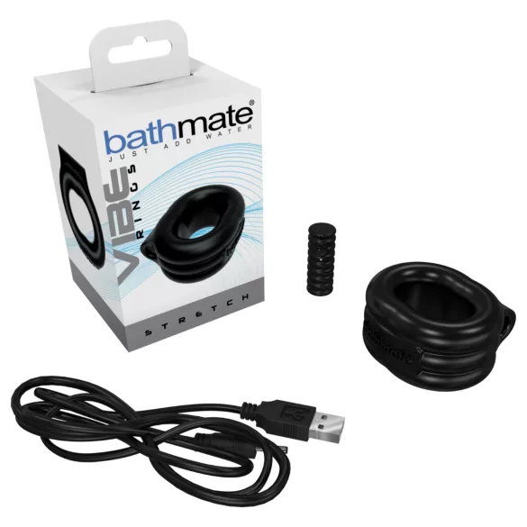 Bathmate Vibe Ring Stretch - επαναφορτιζόμενο δονητικό δαχτυλίδι πέους (μαύρο)