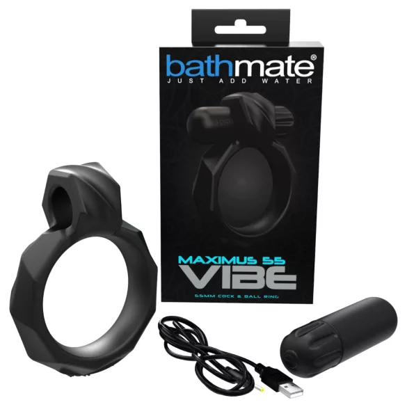 Bathmate Maximus Vibe 55 - επαναφορτιζόμενος δονητικός δακτύλιος πέους (μαύρος)