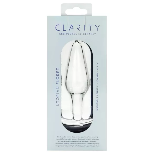 Clarity Utopian Floret - γυάλινο πρωκτικό βύσμα (διάφανο)