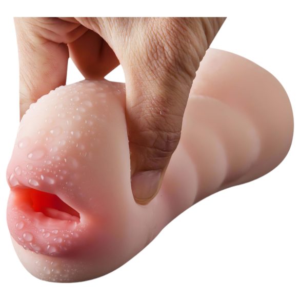 Lonely - ανδρικό masturbator 2 σε 1 στόμα και αιδοίο σιλικόνη φυσικό χρώμα