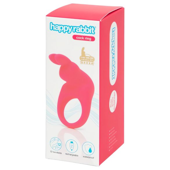 Happyrabbit Cock - επαναφορτιζόμενος δακτύλιος δόνησης (ροζ)