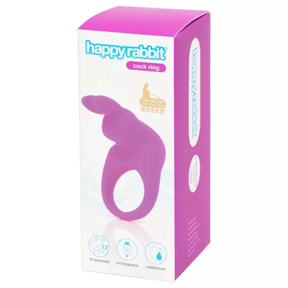 Happyrabbit - δαχτυλίδι πέους με δόνηση - επαναφορτιζόμενο - μοβ