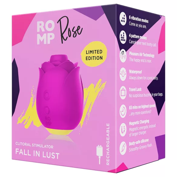 ROMP Rose - δονητής με δονήσεις αέρα σε σχήμα τριαντάφυλλου - ροζ