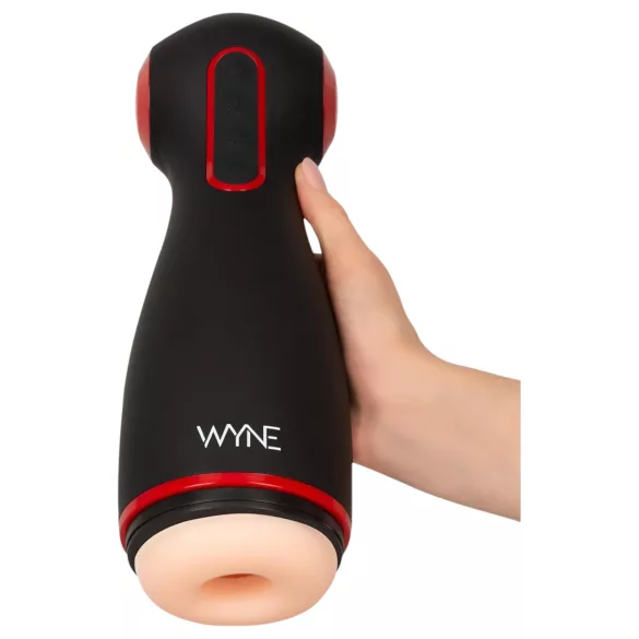 WYNE 06 - ανδρικός masturbator με δόνηση & αναρρόφηση - μαύρο, επαναφορτιζόμενο