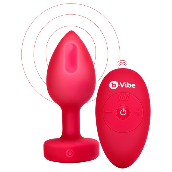 b-vibe heart - ασύρματος πρωκτικός διεγέρτης μπαταρίας (κόκκινο)