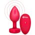 b-vibe καρδιά - επαναφ. ραδιόφ. πρωκτικός δονητής (κόκκινος)