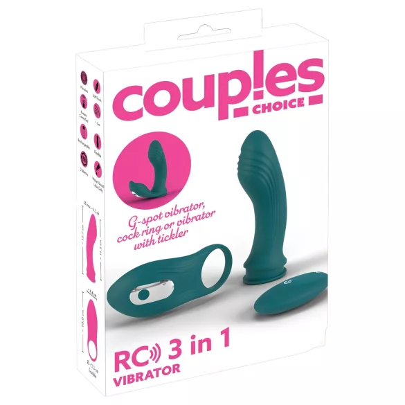 Couples Choice - δονητής 3 σε 1 για ζευγάρια - πολλαπλές λειτουργίες - τιρκουάζ
