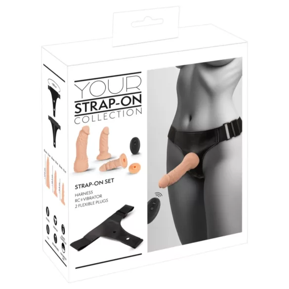 You2Toys - σετ strap-on dildo - φυσικό χρώμα