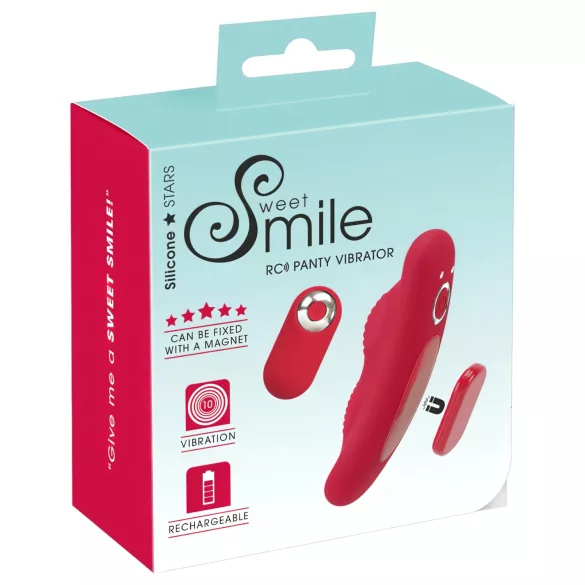 Smile - δονητής εσωρούχου με τηλεχειριστήριο επαναφορτιζόμενος κόκκινο