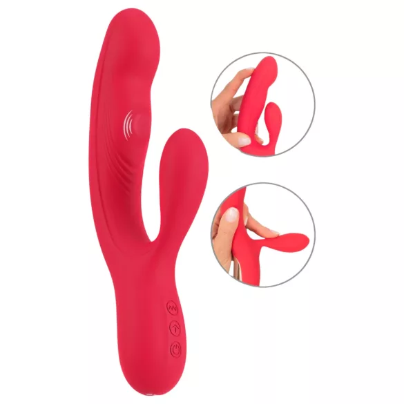 Smile Thumping Rabbit - δονητής κουνέλι 3 μοτέρ επαναφορτιζόμενος κόκκινος