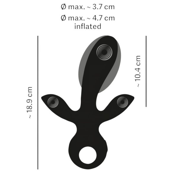 Eternal - δονούμενο τριπλό παιχνίδι με τρόμπα - μαύρο