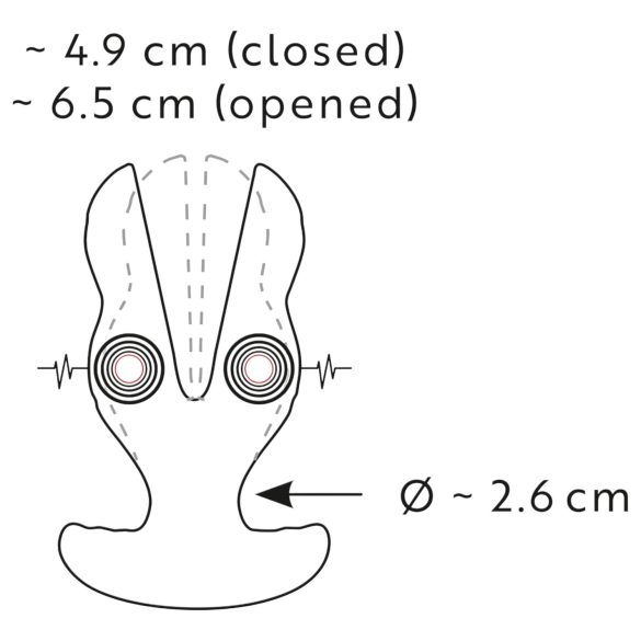 ANOS - διπλός πρωκτικός δονητής - αδιάβροχος - μαύρο