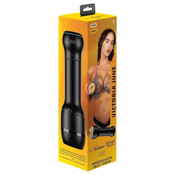 Kiiroo - ανδρικό masturbator στόματος Victoria June - μαύρο