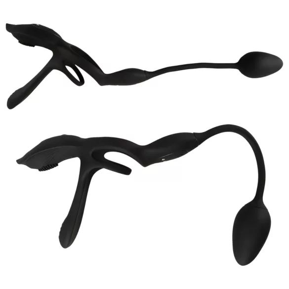 Couples Choice - δαχτυλίδι πέους με δόνηση πολλαπλών λειτουργιών - μαύρο