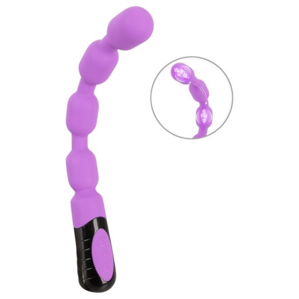 You2Toys - δονητής με μαργαριτάρια για σημείο G και P (μωβ)