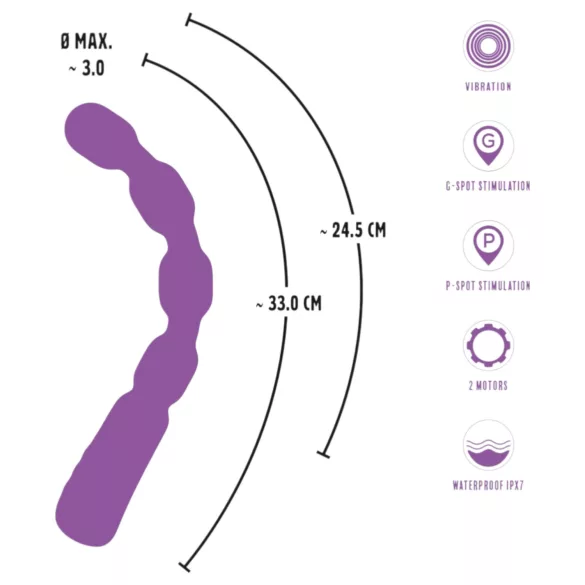You2Toys - δονητής σημείου G & P με χάντρες - μοβ