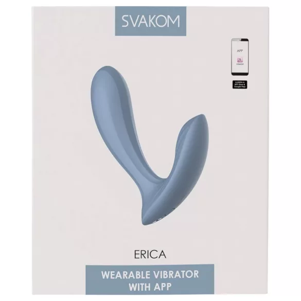 Svakom Erica - φορετός δονητής τοποθέτησης με έλεγχο μέσω εφαρμογής (μπλε)