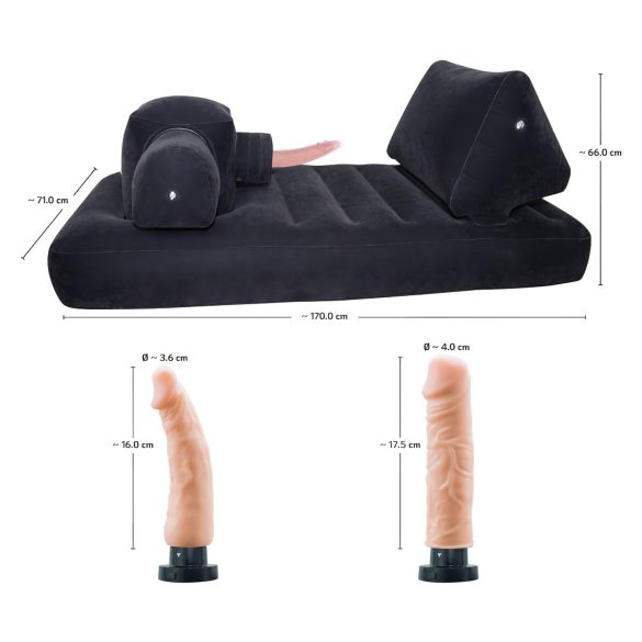You2Toys Velvet Luxury - σεξ μηχανή με ενσωματωμένο κρεβάτι - μαύρο