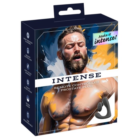 Intense - δονητής προστάτη με τηλεχειριστήριο (μαύρο)