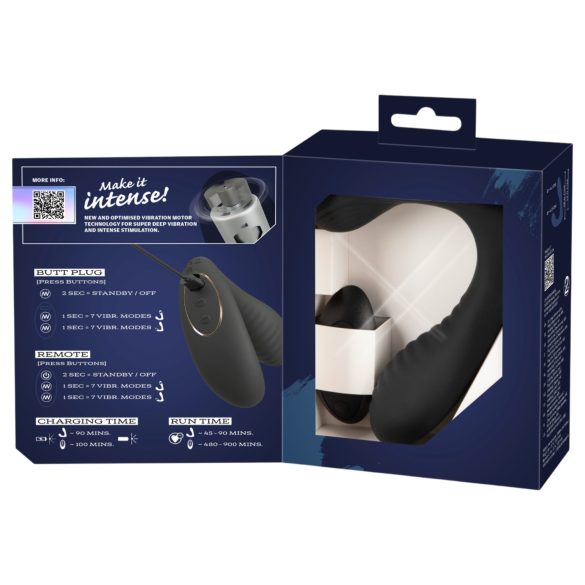 Intense - δονητής προστάτη με τηλεχειριστήριο (μαύρο)