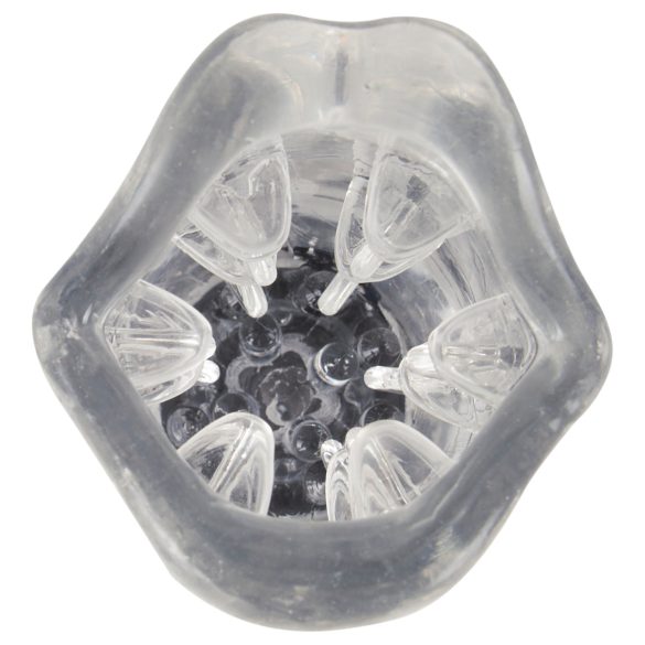 Stroker - ανδρικό αυνανιστήρι με δόνηση και περιστροφή - διαφανές