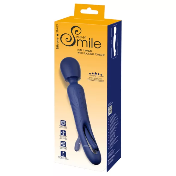 Smile - 2 σε 1 δονητής με γλώσσα και μασάζ (μπλε)