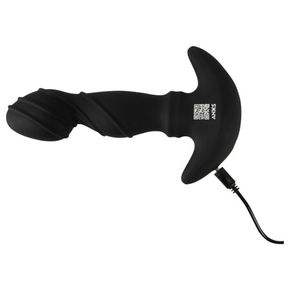 ANOS - δονητής προστάτη με κινούμενο δαχτυλίδι - μαύρος