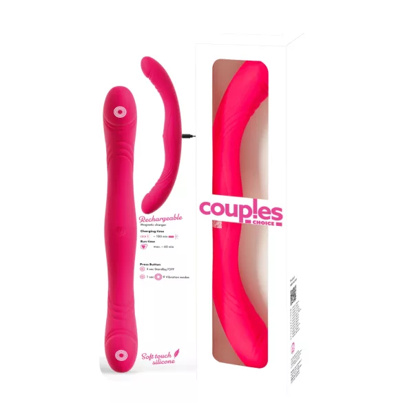 Couples Choice - δονητής διπλής εισόδου - αδιάβροχος - ροζ