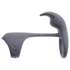   Beau Coeur Vylor - δαχτυλίδι πέους & όρχεων με δόνηση κλειτορίδας - γκρι