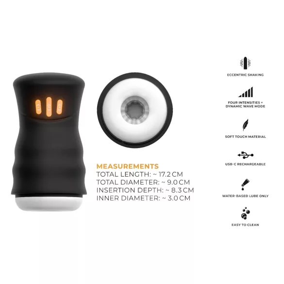 You2Toys Gyro - ανδρικός περιστρεφόμενος δονητής αυνανισμού - μαύρο