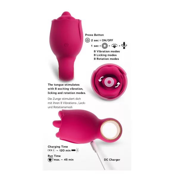 You2Toys Oral Fun - γλωσσικός δονητής κλειτορίδας (ροζ)