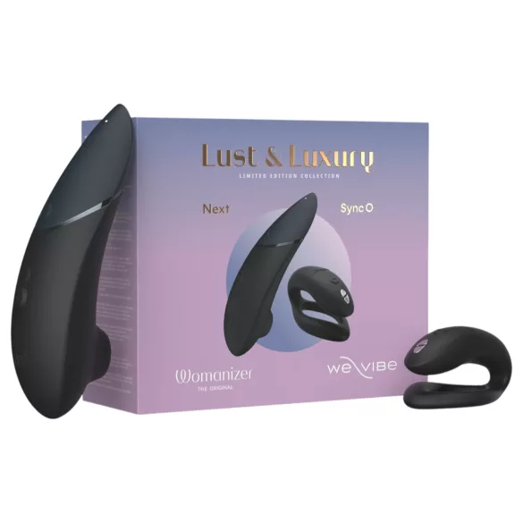 Womanizer Lust&Luxury - δονητής κλειτορίδας & ζευγαριού σετ - μαύρο