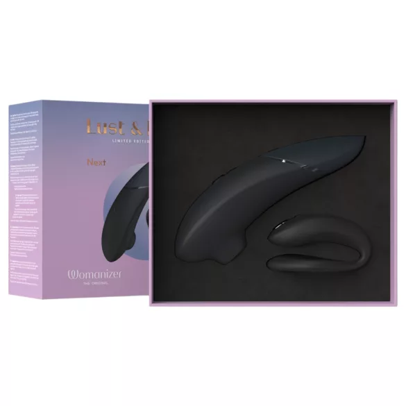 Womanizer Lust&Luxury - δονητής κλειτορίδας & ζευγαριού σετ - μαύρο