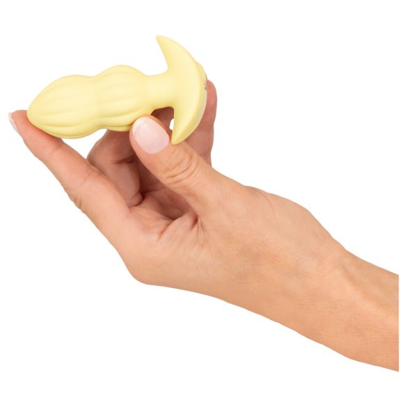 Cuties Mini - δονούμενο ανάγλυφο πρωκτικό βύσμα - σιλικόνη κίτρινο