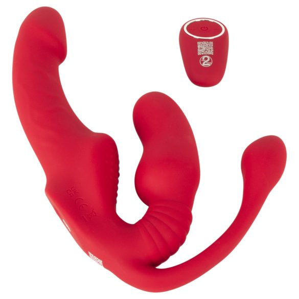 You2Toys Strapless - τριπλός δονητής χωρίς λουράκια για ζευγάρια (ροζ)