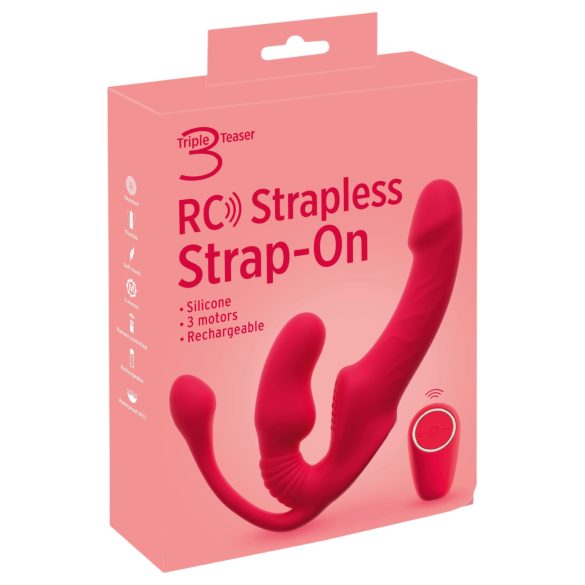 You2Toys Strapless - τριπλός δονητής χωρίς λουράκια για ζευγάρια (ροζ)