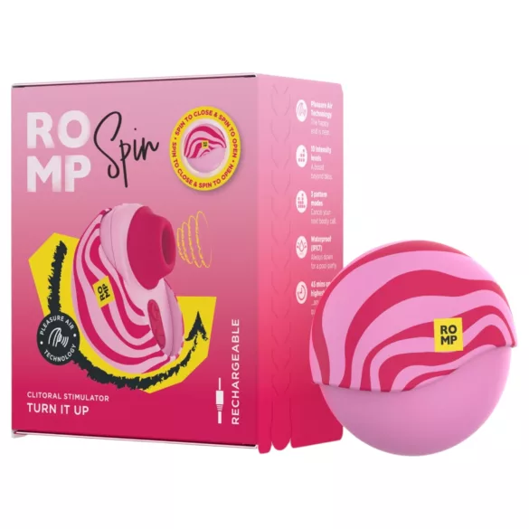 ROMP Spin - διεγέρτης κλειτορίδας με κυματιστές ριπές αέρα (ροζ)