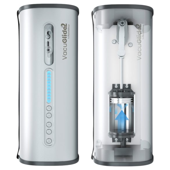 VacuGlide 2 - αυτόματος ανδρικός πολυτελής masturbator - ασημί - ρεύματος