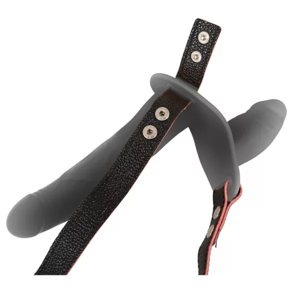 You2Toys - τηλεχειριζόμενος διπλός δονητής με ζώνη (μαύρος)