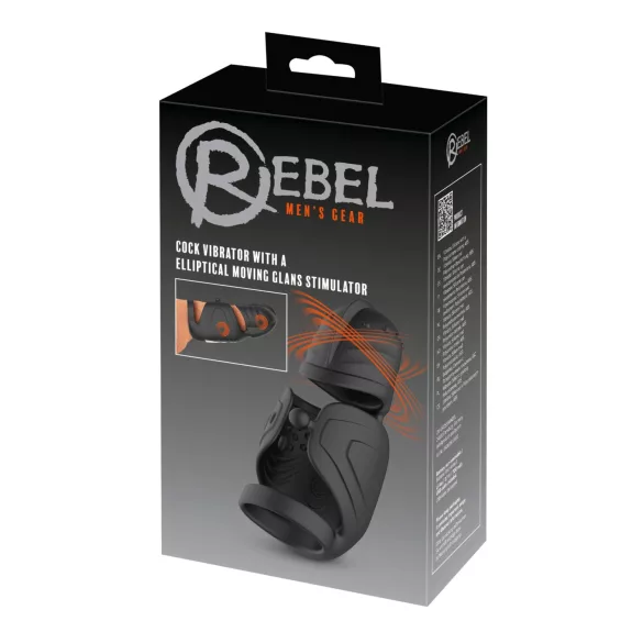 Rebel - δονητής πέους για άνδρες με κινούμενο διεγέρτη βαλάνου (μαύρος)