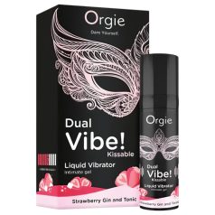   Orgie Dual Vibe - υγρό δονητής unisex - φράουλα gin tonic - 15ml