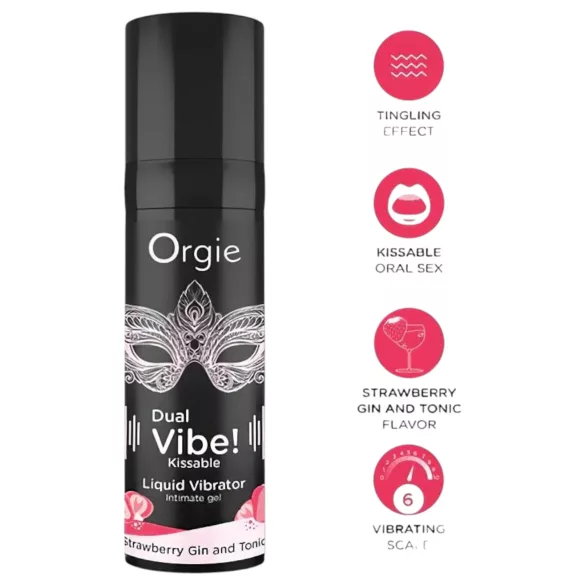 Orgie Dual Vibe - υγρός δονητής unisex - Φράουλα - Gin Tonic (15 ml)