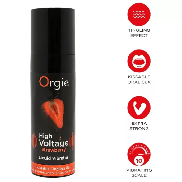 Orgie High Voltage - υγρός δονητής - φράουλα - 15ml