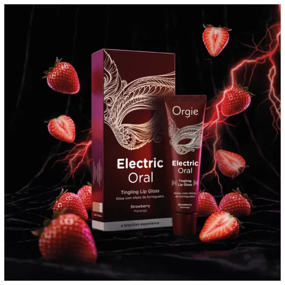 Orgie Electric Oral - γυαλιστικό χειλιών με αίσθηση μυρμηγκιάσματος - φράουλα (10 ml)