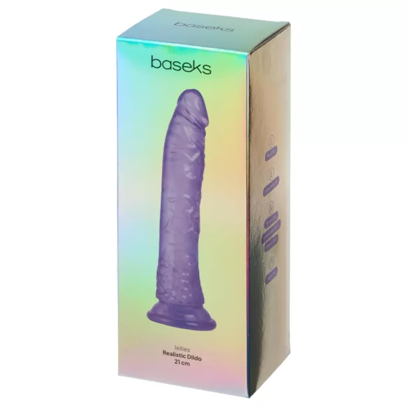 Baseks Jellies - ζελέ dildo με βεντούζα (μοβ)