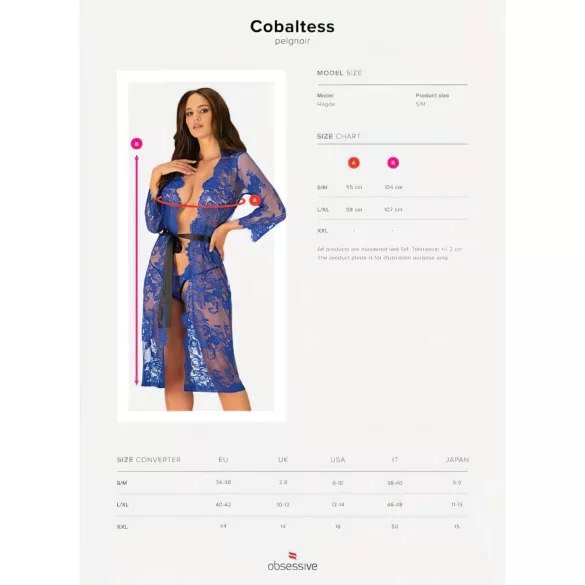 Obsessive Cobaltess - δαντελένιο ρόμπα (μπλε) - L/XL