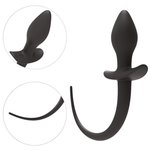 Wild Play - πρωκτικό βύσμα με ουρά - μαύρο