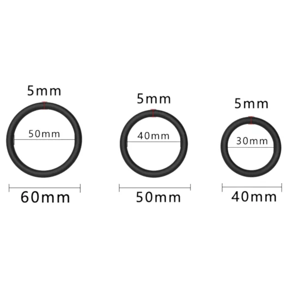 Men's Play - σετ δαχτυλίδια πέους - μαύρο - 3 τεμάχια